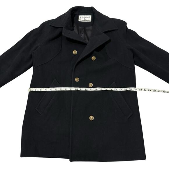 Mackintosh Pure Wool coat Blend Black Pea Size 9 USA Double Breast - Picture 4 of 6